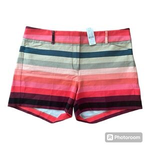 New York & Company Multicolor Striped Cotton Blend Women’s Shorts